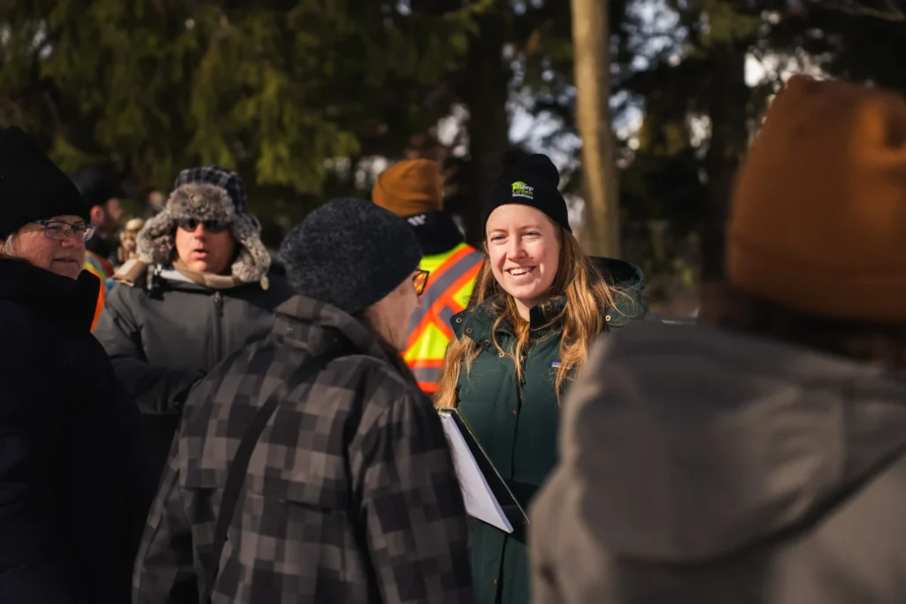 Community members swap local updates and stories